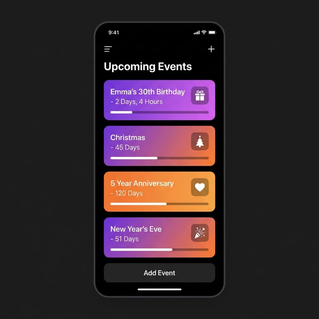 DayCount App Interface